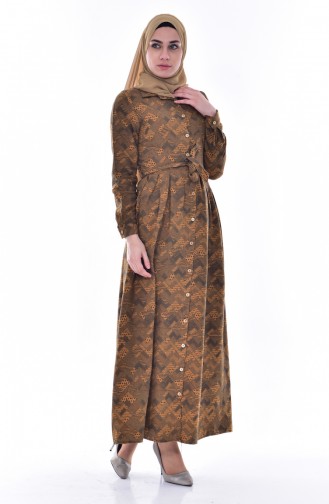 Mustard Hijab Dress 8802-01