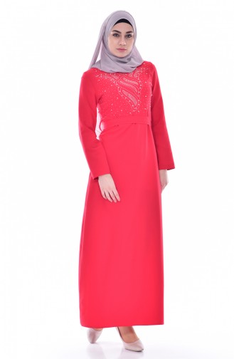 Red Hijab Dress 5001-02