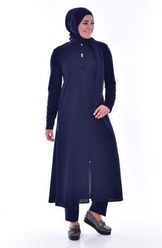 Abaya mit Reißverschluss 1018-02 Dunkelblau 1018-02