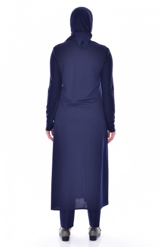 Abaya mit Reißverschluss 1018-02 Dunkelblau 1018-02