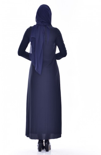 Gefaltetes Kleid mit Spitzen 4818-01 Dunkelblau 4818-01