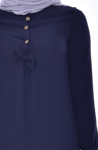Bow Detailed Tunic 5405-02 Navy 5405-02