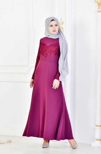 Purple Hijab Evening Dress 1713179-01