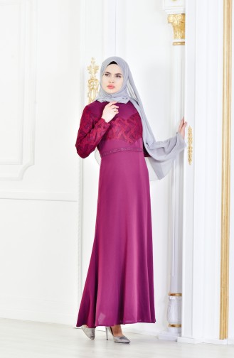 Purple Hijab Evening Dress 1713179-01