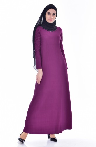 Lace Pleated Dress 4818-05 Purple 4818-05