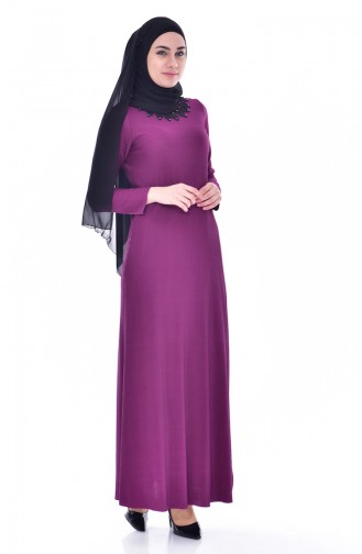 Gefaltetes Kleid mit Spitzen 4818-05 Lila 4818-05