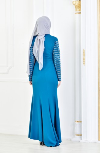 Habillé Hijab Pétrole 6047-04