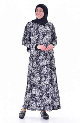Black Hijab Dress 4482C-02