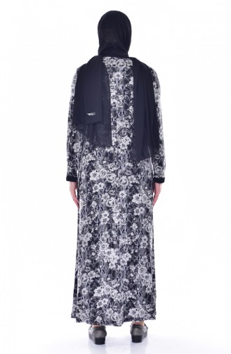 Black Hijab Dress 4482C-02