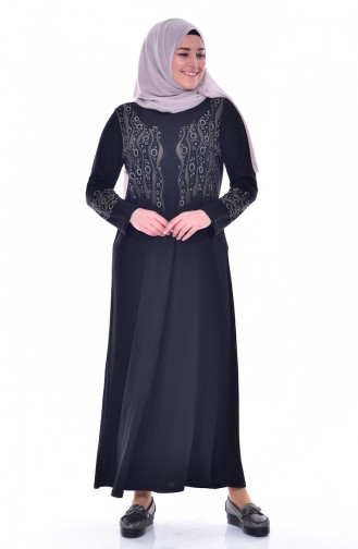 Black Hijab Dress 4824-03
