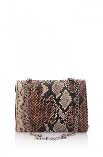 Women`s Shoulder Horseshoe Bag 131-001-Ec02W-04 Snakeskin Anaconda 131-001-EC02W-04
