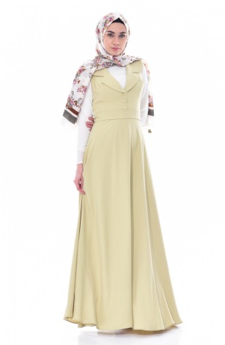 Hijab Kleid mit Gürtel 300031-01 Helles Grün 300031-01