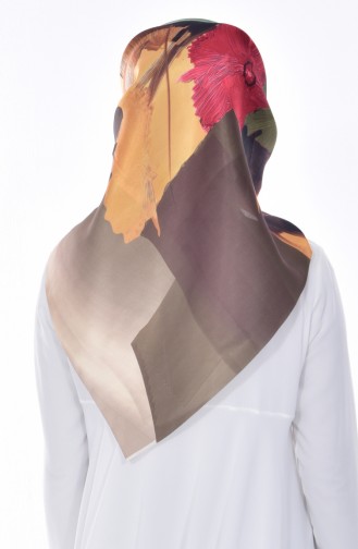 Digital Printed Taffeta Scarf 95114-05 Khaki 05