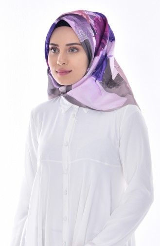 Digital Printed Taffeta Scarf 95114-06 Lilac Khaki 06