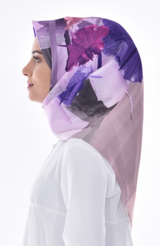 Digital Printed Taffeta Scarf 95114-06 Lilac Khaki 06