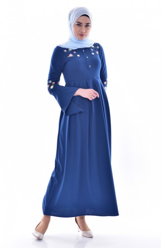 Indigo Hijab Dress 8015-09