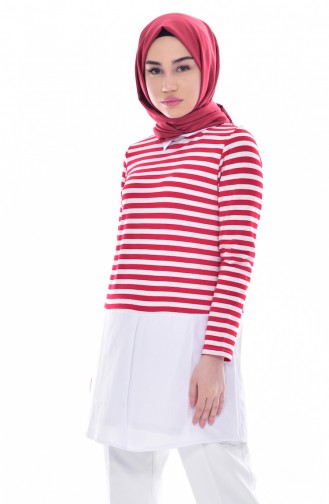 Striped Tunic 0716-04 Red 0716-04