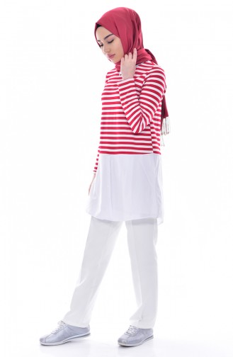 Striped Tunic 0716-04 Red 0716-04