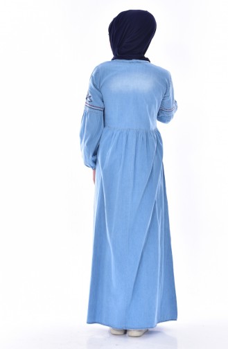 Denim Blue Hijab Dress 3629-01