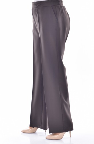 Plus Size Elastic Pocket Trousers 3103-01 Dark Khaki 3103-01