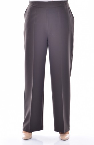 Pantalon élastique avec Poches Grande Taille 3103-01 Khaki Foncé 3103-01