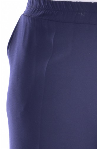 Plus Size Elastic Pocket Trousers 3103-04 Navy Blue 3103-04