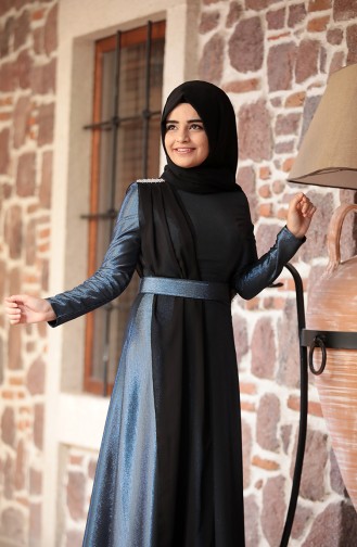 Habillé Hijab Bleu 00130-02