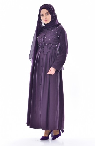 Pearl Belted Dress 60567-01 Purple 60567-01