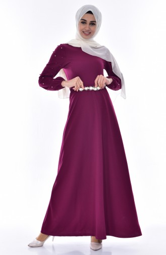 فستان ارجواني داكن 7797-03