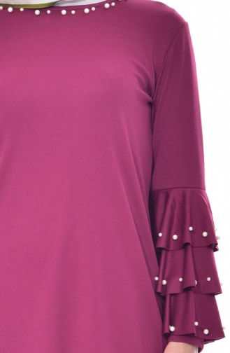 Perlen Tunika mit Spanisch Ärmeln 50154-06 Zwetschge 50154-06