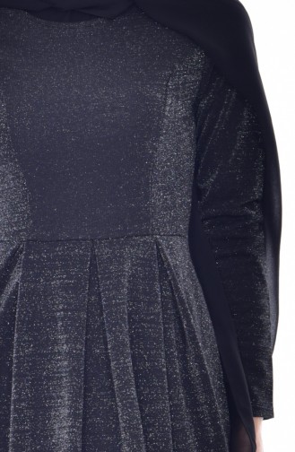 Pileli Elbise 1952-01 Siyah