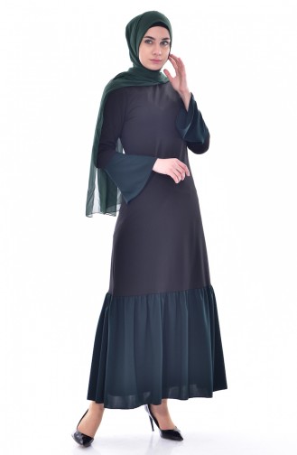 Emerald Green Hijab Dress 0154-06