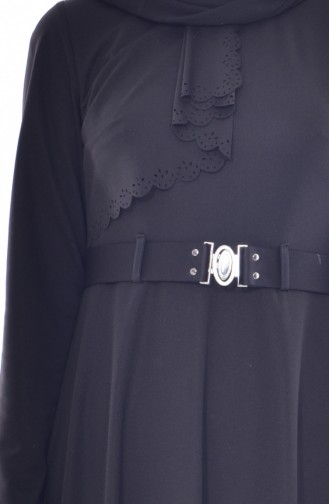 Laser Cut Belt Dress 1861-07 Black 1861-07