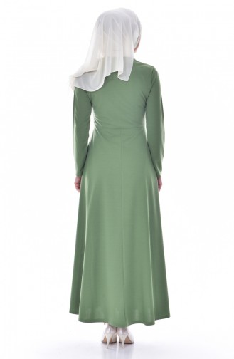 Green Hijab Dress 7662-12