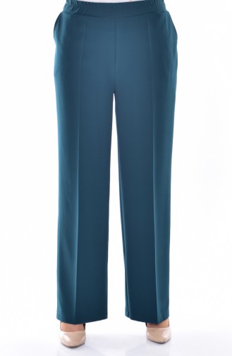 Pantalon élastique avec Poches Grande Taille 3103-02 Vert emeraude 3103-02