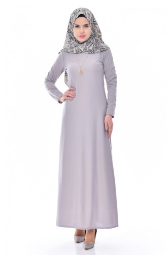 Light Gray Hijab Dress 4452-09