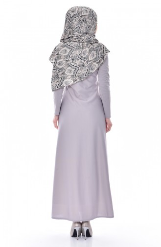 Light Gray Hijab Dress 4452-09
