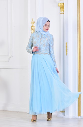 Lace Evening Dress 7960-03 Baby Blue 7960-03