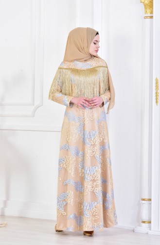 Baby Blue Hijab Evening Dress 8096-07
