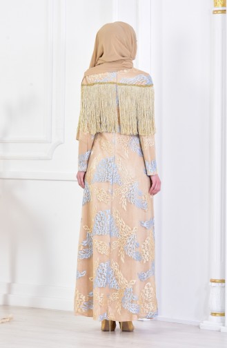 Baby Blue Hijab Evening Dress 8096-07