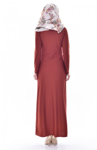 Robe Hijab Couleur brique 4450-12