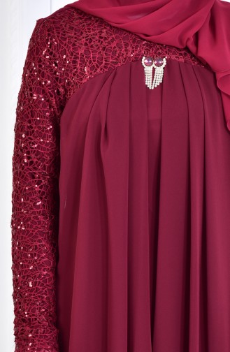 Habillé Hijab Bordeaux Foncé 52651-07