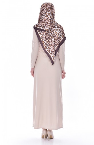 Creme Hijab Kleider 4450-08