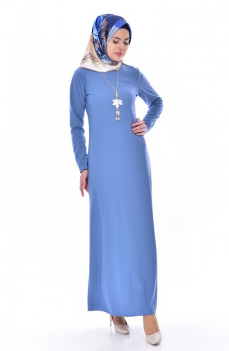 Blue Hijab Dress 4450-10