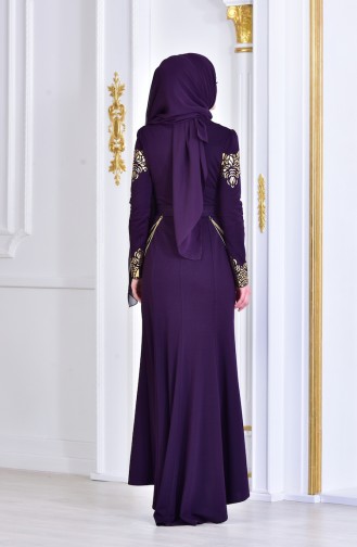 Lila Hijab-Abendkleider 2056-02