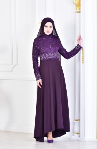 Purple İslamitische Avondjurk 6040-05
