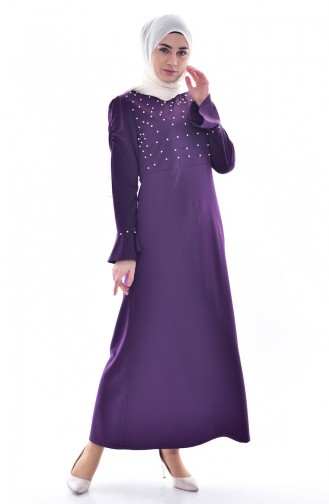 Purple Hijab Dress 7000-08