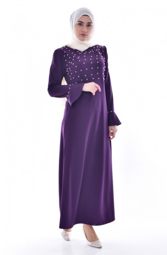 Purple Hijab Dress 7000-08
