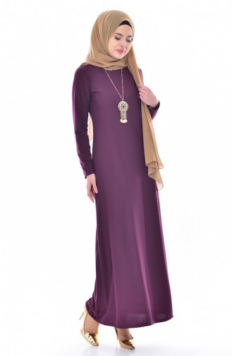Plum Hijab Dress 4451-01