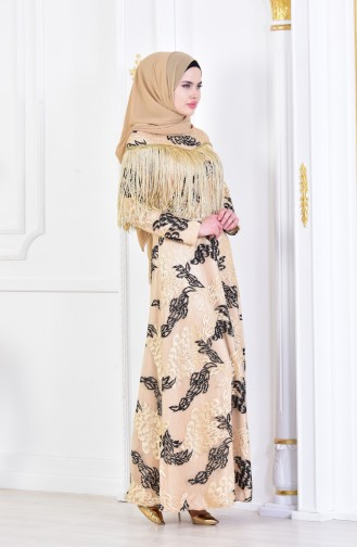 Black Hijab Evening Dress 8096-06